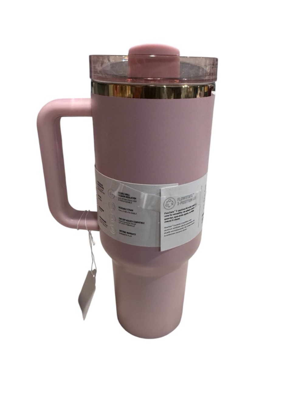 Stanley Pink Quencher H2.0 Tumbler with Handle - Picture 2 of 2